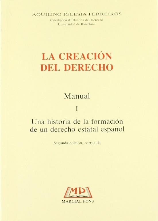 CREACION DEL DERECHO MANUAL VOL.1, LA | 9788472483644 | IGLESIA FERREIROS, AQUILINO