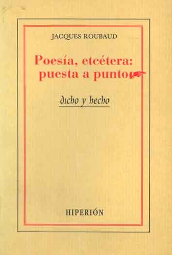 POESIA ETCETERA PUESTA A PUNTO | 9788475176154 | ROUBAUD, JACQUES