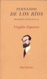 FERNANDO DE LOS RIOS  PT-458 | 9788481913217 | ZAPATERO, VIRGILIO