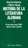 HISTORIA DE LA LITERATURA ALEMANA 1. | 9788434481015 | ROETZER, HANS GERD ; SIGUAN BOHEMER, MAR