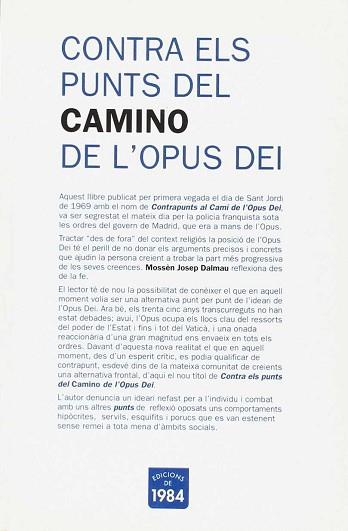 CONTRA ELS PUNTS DEL CAMINO L'OPUS DEI | 9788496061217 | DALMAU, JOSEP