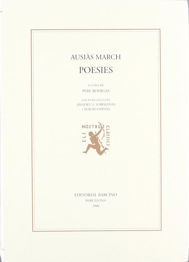 POESIES AUSIAS MARCH | 9788472266896 | MARCH, AUSIAS