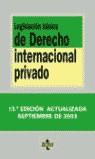 LEGISLACION BASICA DE DERECHO INTERNACIONAL PRIVADO (2003) | 9788430940431 | VARIS