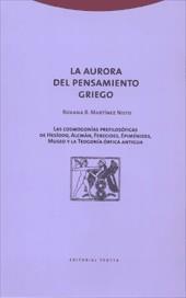 AURORA DEL PENSAMIENTO GRIEGO, LA | 9788481644135 | MARTINEZ NIETO, ROXANA B.