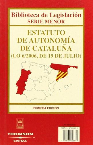 ESTATUT D'AUTONOMIA DE CATALUNYA 06 BILINGÜE | 9788447026371 | CIVITAS, DEPARTAMENTO DE REDACCIÓN