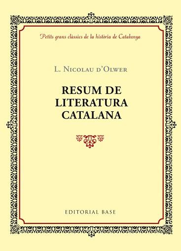 RESUM DE LITERATURA CATALANA | 9788416587353 | D'OLWER, LLUÍS NICOLAU