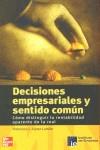 DECISIONES EMPRESARIALES Y SENTIDO COMUN | 9788448139216 | LOPEZ LUBIAN, FRANCISCO J.