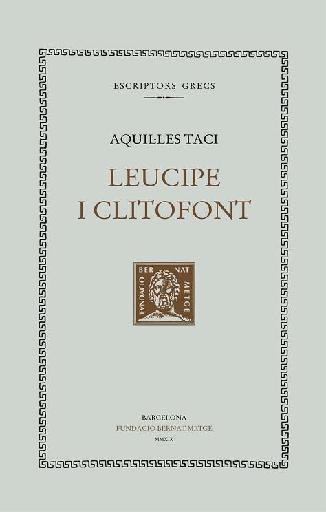 LEUCIPE I CLITOFONT | 9788498593396 | AQUIL·LES TACI