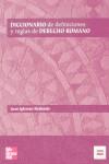 DICCIONARIO DE DEFINICIONES Y REGLAS DE DERECHO ROMANO | 9788448131982 | IGLESIAS REDONDO, JUAN