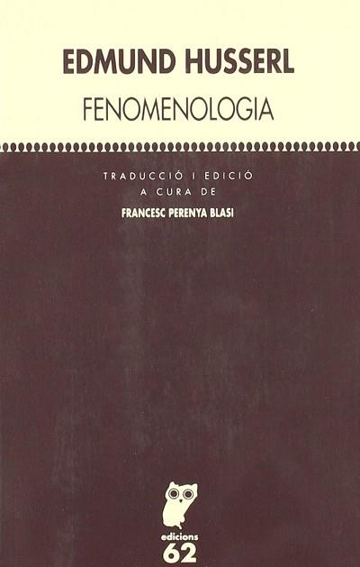 FENOMENOLOGIA (TEXTOS FILOSOFICS) | 9788429745887 | HUSSERL, EDMUND