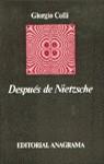 DESPUES DE NIETZSCHE | 9788433900531 | COLLI, GIORGIO