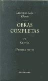 OBRAS COMPLETAS CLARIN VOL.4 PRIMERA PARTE | 9788484590538 | CLARIN, LEOPOLDO ALAS