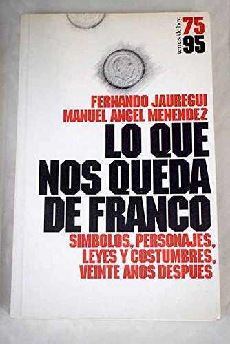 LO QUE NOS QUEDA DE FRANCO | 9788478805785 | JAUREGUI, FERNANDO ; MENENDEZ, MANUEL AN