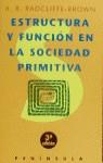 ESTRUCTURA Y FUNCION EN LA SOCIEDAD PRIMITIVA | 9788429708318 | RADCLIFFE-BROWN, A. R.