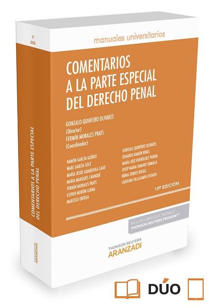 COMENTARIOS A LA PARTE ESPECIAL DEL DERECHO PENAL (PAPEL + E-BOOK) | 9788490985380 | GARCÍA ALBERO, RAMÓN / GARCÍA SOLÉ, MARC / GUARDIOLA LAGO, MARÍA JESÚS / MARQUÈS I BANQUÉ, MARÍA / M