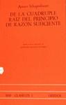 DE LA CUADRUPLE RAIZ DEL PRINCIPIO DE RAZON SUFIC | 9788424901004 | SCHOPENHAUER, ARTHUR