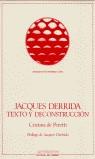 JACQUES DERRIDA TEXTO Y DECONSTRUCCION | 9788476581612 | PERETTI, CRISTINA