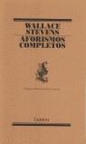 AFORISMOS COMPLETOS (STEVENS) | 9788426428691 | STEVENS, WALLACE