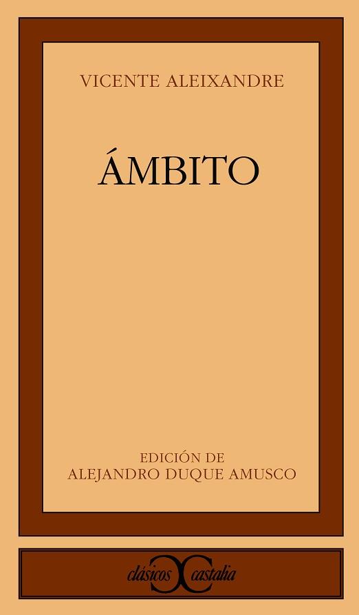 AMBITO (CC175) | 9788470395543 | ALEIXANDRE, VICENTE