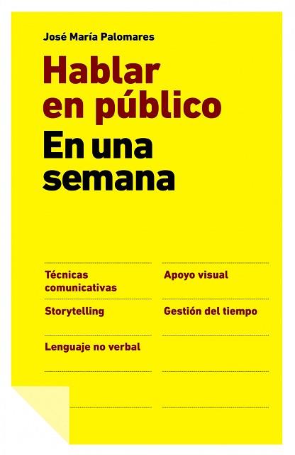 HABLAR EN PUBLICO EN UNA SEMANA | 9788498751512 | JOSE Mª PALOMARES FERNANDEZ