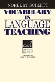 VOCABULARY IN LANGUAGE TEACHING | 9780521669382 | SCHMITT, NORBERT