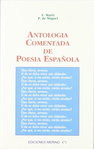 ANTOLOGIA COMENTADA DE POESIA ESPAÑOLA | 9788486912437 | MARTIN, FRANCISCA ; MIGUEL, PILAR DE