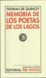 MEMORIA DE LOS POETAS DE LOS LAGOS | 9788481915198 | QUINCEY, THOMAS DE