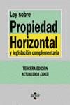 LEY SOBRE PROPIEDAD HORIZONTAL (2002) | 9788430938872 | LASARTE ALVAREZ, CARLOS