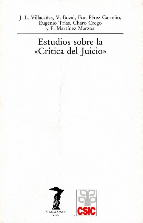 ESTUDIOS SOBRE LA CRITICA DEL JUICIO | 9788477745341 | VILLACAÑAS, JOSE LUIS