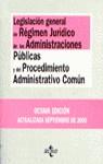 LEGISLACION GENERAL DEL REGIMEN JURIDICO DE LAS ADMINISTRACI | 9788430935390 | LEGUINA VILLA, J.