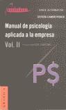 MANUAL DE PSICOLOGIA APLICADA A LA EMPRESA VOL.2 | 9788475777801 | CARBO PONCE, ESTEVE