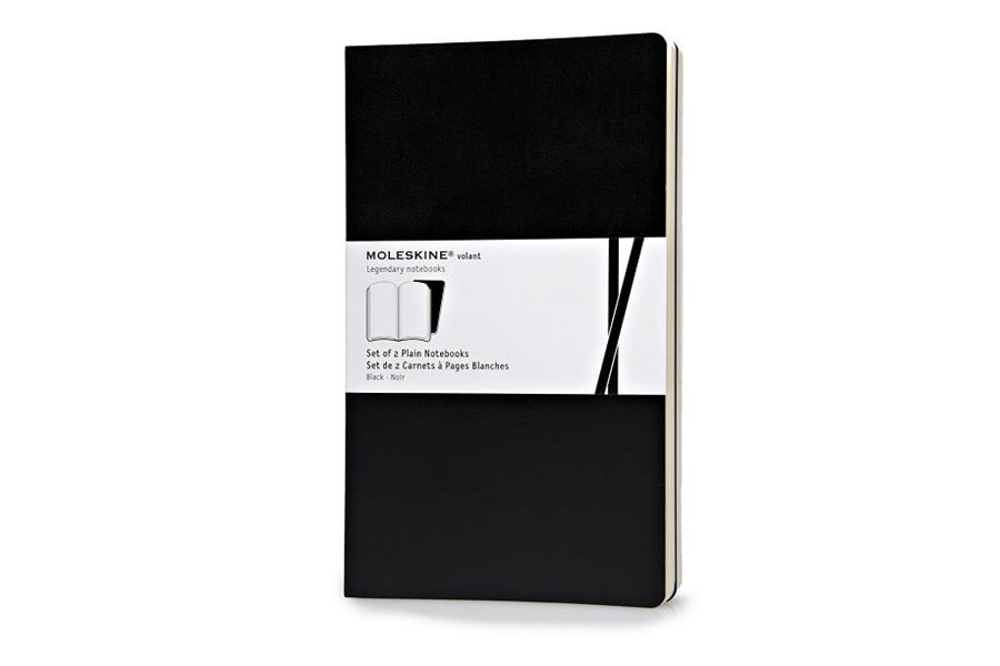 BLACK 2 PLAIN VOLANT NOTEBOOKS L NEGRO RAYADO BLAN | 9788867320530