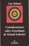 CONSIDERACIONES SOBRE EL ASESINATO DE GERARD LEBOVICI | 9788433961570 | DEBORD, GUY