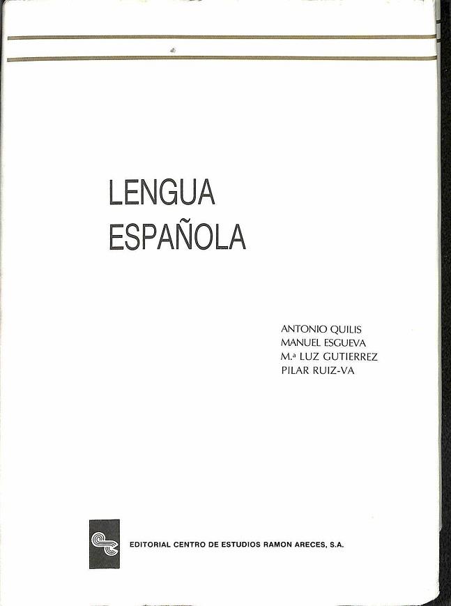 LENGUA ESPAÑOLA | 9788480040846 | QUILIS MORALES, ANTONIO