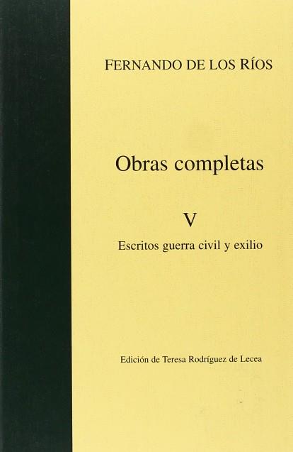 OBRAS COMPLETAS VOL. 5 (FERNANDO DE LOS RIOS) | 9788476585153 | RIOS, FERNANDO DE LOS