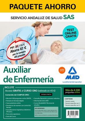 PAQUETE AHORRO Y TEST ONLINE GRATIS AUXILIAR DE ENFERMERÍA DEL SERVICIO ANDALUZ | 9788414238011 | VV.AA.