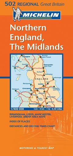 MAPA 502 NORTHERN ENGLAND THE MIDLANDS (INGLATERRA) (2003) | 9782061007969 | VARIS