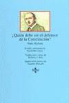 QUIEN DEBE SER EL DEFENSOR DE LA CONSTITUCION? | 9788430927579 | KELSEN, HANS