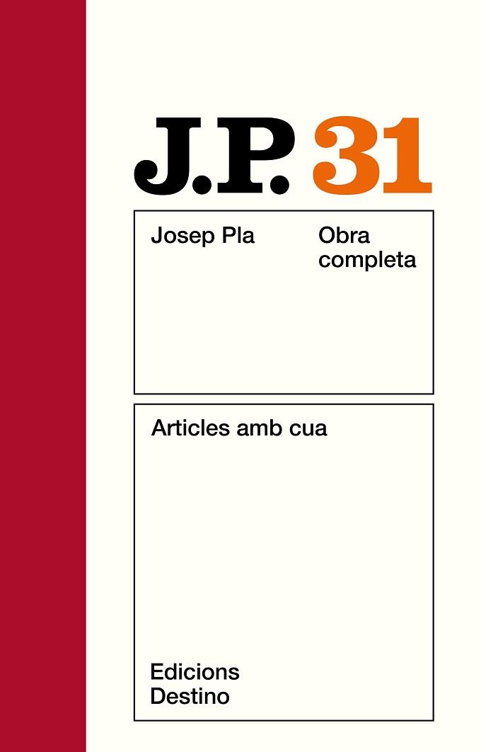 ARTICLES AMB CUA OBRA COMPLETA Nº 31 | 9788423304363 | PLA, JOSEP