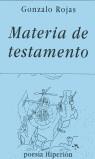 MATERIA DE TESTAMENTO | 9788475176284 | ROJAS, GONZALO