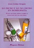 LO DICHO Y LO NO DICHO EN HOMEOPATIA | 9788478132553 | JORDAN-DESGAIN, JENNY