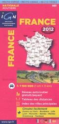 MAPA FRANCE 951 2012 RECTO-VERSO 1:1.000.000 -IGN | 9782758526094