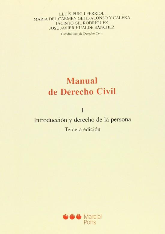 MANUAL DE DERECHO CIVIL ( VOL I ) | 9788472489226 | PUIG I FERRIOL, LLUIS