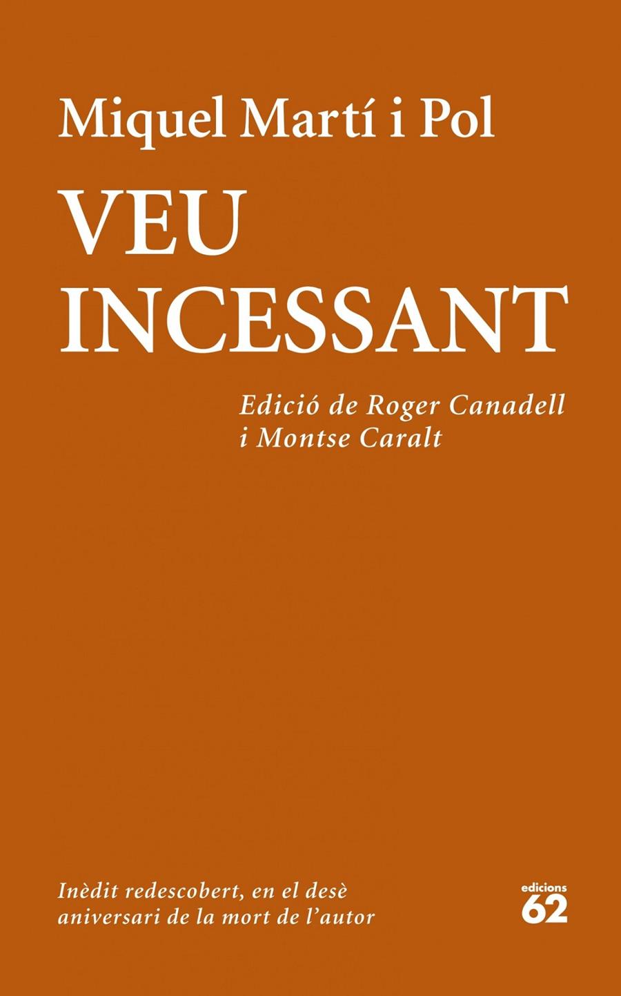 VEU INCESSANT | 9788429772708 | MIQUEL MARTÍ I POL