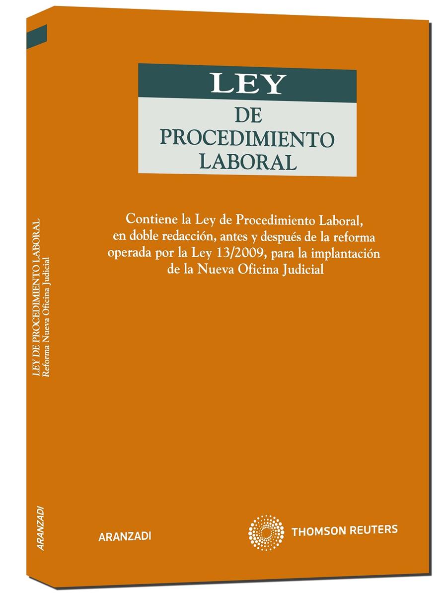 LEY DE PROCEDIMIENTO LABORAL (DOBLE VERSIÓN) | 9788499034621 | ARANZADI, DEPARTAMENTO DE REDACCIÓN