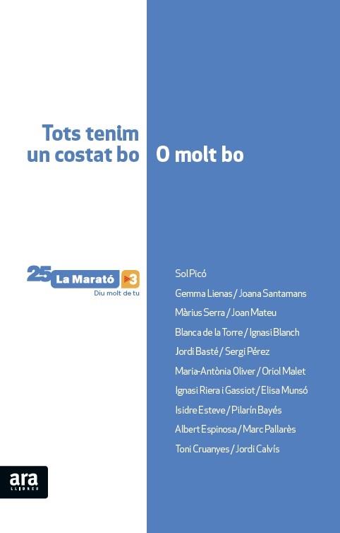 LLIBRE MARATO 2016 TOTS TENIM UN COSTAT BO O MOLT BO  | 9788416154647 | OLIVER I CABRER, MARIA-ANTÒNIA