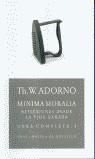 MINIMA MORALIA | 9788446016694 | ADORNO, TH.W.