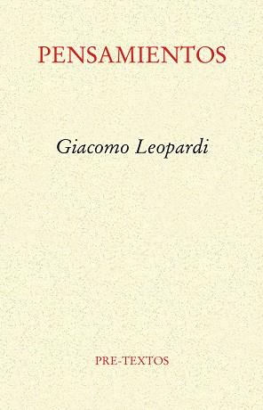 PENSAMIENTOS LEOPARDI | 9788481911909 | LEOPARDI, GIACOMO