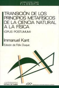 TRANSICION DE LOS PRINCIPIOS METAFISICOS DE LA CIENCIA NATUR | 9788476582695 | KANT, IMMANUEL